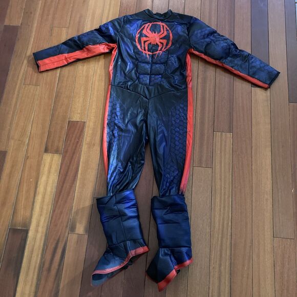 Across the Spider-Verse Miles Morales Kid's Spiderman Costume M 8-10 - Picture 3 of 8